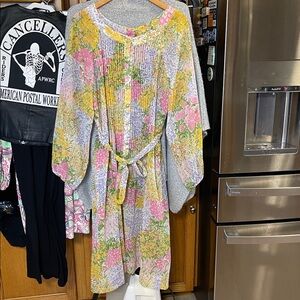 Vtg 70’s Jamison Boutique Floral House Dress Medium